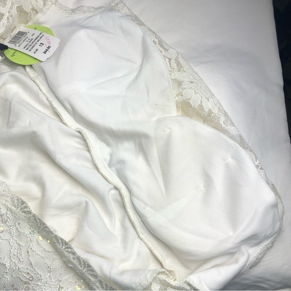 NWT WINDSOR (13/14) White lace dress with rainbow sequins - Picture 9 of 16